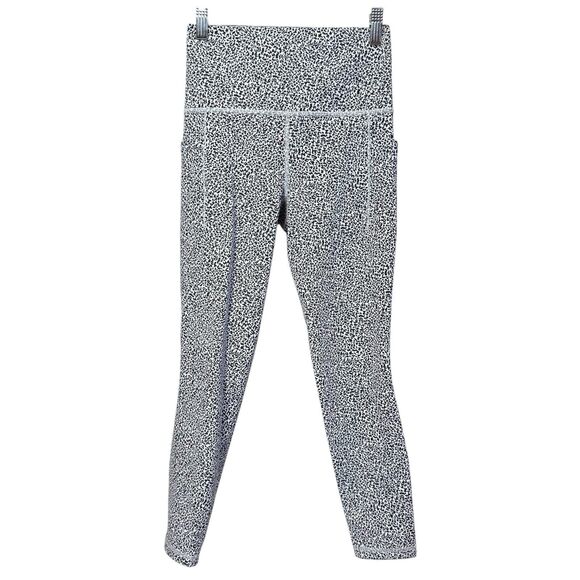 ATHLETA Salutation Stash II Textured Tight Leggings XS Black White Pockets Gym - Picture 2 of 10